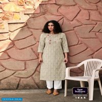 FOUR BUTTONS BASIL 3 PURE COTTON FANCY KURTI