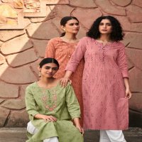 FOUR BUTTONS BASIL 3 PURE COTTON FANCY KURTI