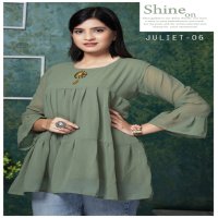 GAABHA JULIET GEORGETTE DECENT LOOK SHORT TOP CATALOG