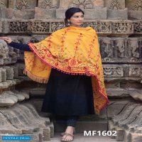 Mesmora MF-1601 Wholesale Khadi embroidered Shawls Dupatta