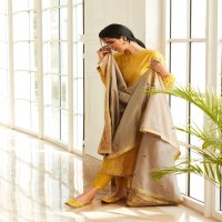 Varsha Jiyanshi Wholesale Chanderi Woven With Work Salwar Suits