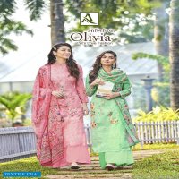 Alok Olivia Wholesale Shopping Pure Muslin Chiffli Work Dress Material