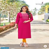 Wooglee Barbella Vol-9 Wholesale Heavy reyon With Hand Work Long Kurtis