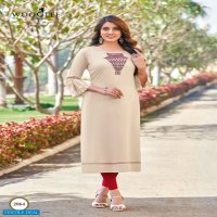 Wooglee Barbella Vol-9 Wholesale Heavy reyon With Hand Work Long Kurtis