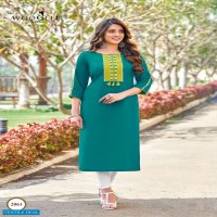 Wooglee Barbella Vol-9 Wholesale Heavy reyon With Hand Work Long Kurtis