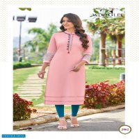 Wooglee Barbella Vol-9 Wholesale Heavy reyon With Hand Work Long Kurtis