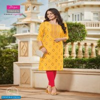 DIYA TRENDS VICTORIAS VOL 4 FOIL PRINT SIMPLE READYMADE KURTA
