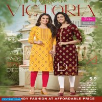 DIYA TRENDS VICTORIAS VOL 4 FOIL PRINT SIMPLE READYMADE KURTA