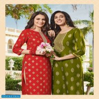 DIYA TRENDS VICTORIAS VOL 4 FOIL PRINT SIMPLE READYMADE KURTA