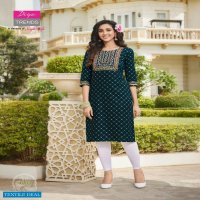 DIYA TRENDS VICTORIAS VOL 4 FOIL PRINT SIMPLE READYMADE KURTA