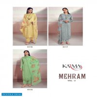 Karma Mehram Vol-5 Wholesale Pure Muslin Diamond Work Salwar Suits