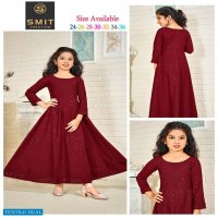 poonam Kids Chikan Gown Wholesale Anarkali Long Kurtis