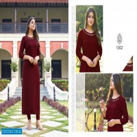 HARIYAALI VELVET FANCY RAYON KURTI AT TEXTILE DEAL