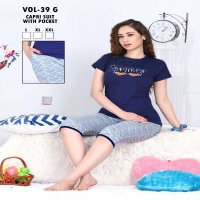 FASHION TALK CAPRI VOL.39 G HEAVY SHINKER HOSIERY COTTON HEAVY NIGHT SUITS WITH POCKET CAPRI CATALOG WHOLESALER BEST RATE