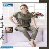 Blue Premium Lounge Wear Wholesale Nighty Suits