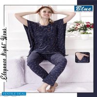 Blue Premium Lounge Wear Wholesale Nighty Suits