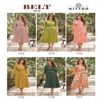 Mittoo Belt Vol-9 Wholesale Printed Long kurti With Belt Collection