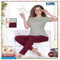 Blue Premium Lounge Wear T-Shirt Nightsuit Vol-12 Wholesale Night Suits