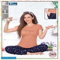 Blue Premium Lounge Wear T-Shirt Nightsuit Vol-12 Wholesale Night Suits