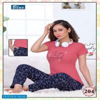 Blue Premium Lounge Wear T-Shirt Nightsuit Vol-12 Wholesale Night Suits