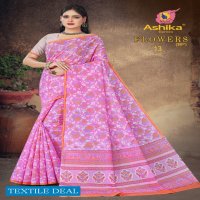 Ashika Flowers Wholesale Cotton Printed Indian Sarees