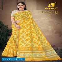 Ashika Flowers Wholesale Cotton Printed Indian Sarees