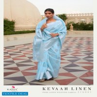 Rajtex Kevaah Linen Wholesale Pure Linen Weaving Sarees