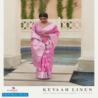 Rajtex Kevaah Linen Wholesale Pure Linen Weaving Sarees