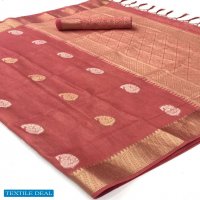 Rajtex Kahira Tissue Wholesale Pure Linen Weaving Silk Sarees