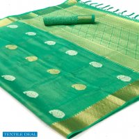 Rajtex Kahira Tissue Wholesale Pure Linen Weaving Silk Sarees