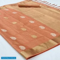 Rajtex Kahira Tissue Wholesale Pure Linen Weaving Silk Sarees