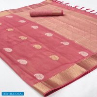 Rajtex Kahira Tissue Wholesale Pure Linen Weaving Silk Sarees