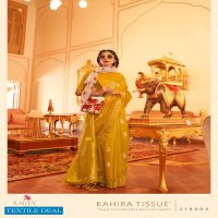 Rajtex Kahira Tissue Wholesale Pure Linen Weaving Silk Sarees