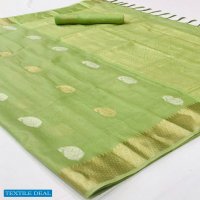 Rajtex Kahira Tissue Wholesale Pure Linen Weaving Silk Sarees