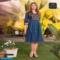 Heritage Cherish Wholesale Short Anarkali Kurti Catalogs