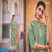 Jay Vijay Hits Of Batik Wholesale Pure Cotton Satin Block Print With Hand Work Salwar Suits
