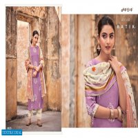 Jay Vijay Hits Of Batik Wholesale Pure Cotton Satin Block Print With Hand Work Salwar Suits