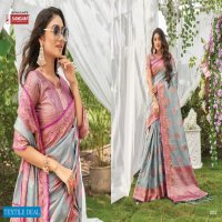 Sangam Jugnoo Wholesale Organza Fabrics Sarees