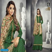 Alok Glossy Wholesale Pure Satin Georgette With Embroidered Dress Material