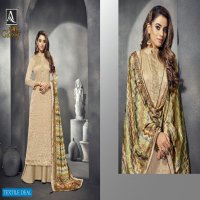 Alok Glossy Wholesale Pure Satin Georgette With Embroidered Dress Material