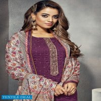 Alok Glossy Wholesale Pure Satin Georgette With Embroidered Dress Material