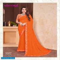 Mintorsi Kanchan Bandhej Wholesale Soft Georgette Indian Sarees