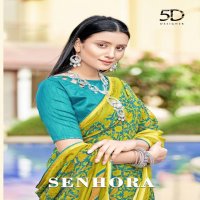 5D Senhora Wholesale Georgette Weaving Viscose Pattern Sarees