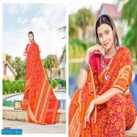 5D Senhora Wholesale Georgette Weaving Viscose Pattern Sarees