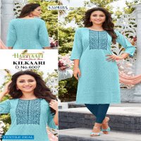 Hariyaali Kilkaari Wholesale Reyon Long Kurti Catalogs
