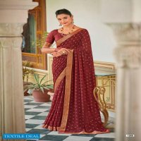 Kashvi Dhriti Wholesale Georgette With Foil Print With Fancy Blouse Sarees