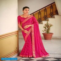 Kashvi Dhriti Wholesale Georgette With Foil Print With Fancy Blouse Sarees