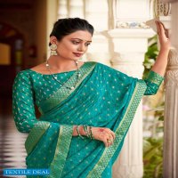 Kashvi Dhriti Wholesale Georgette With Foil Print With Fancy Blouse Sarees