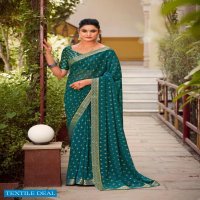 Kashvi Dhriti Wholesale Georgette With Foil Print With Fancy Blouse Sarees
