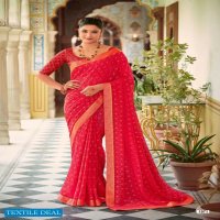 Kashvi Dhriti Wholesale Georgette With Foil Print With Fancy Blouse Sarees